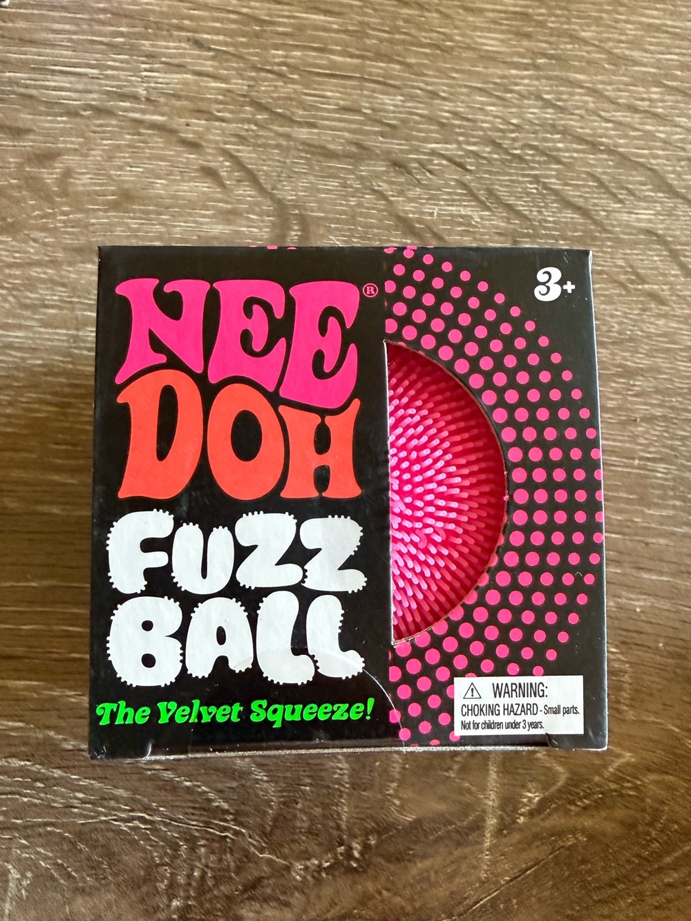 Needoh Fuzz Ball “ The Velvet Squeeze” Squish sensory stress reliever PINK NIB